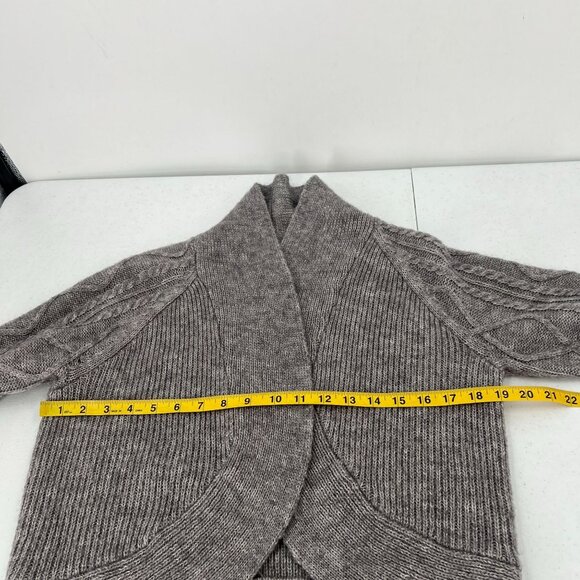 Chico's Cropped‎ Cardigan 0 (US 4/6 S) Wool Mohair Cable Knit Gray Taupe - Picture 8 of 12